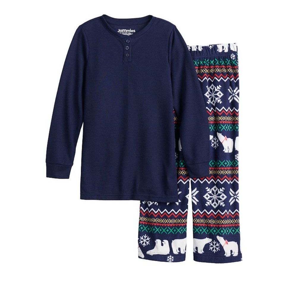Jammies For Your Families Boys Christmas Pajama Set NEW 2pc Polar Bear Fleece 3T